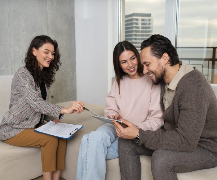 side-view-real-estate-agent-presenting-house