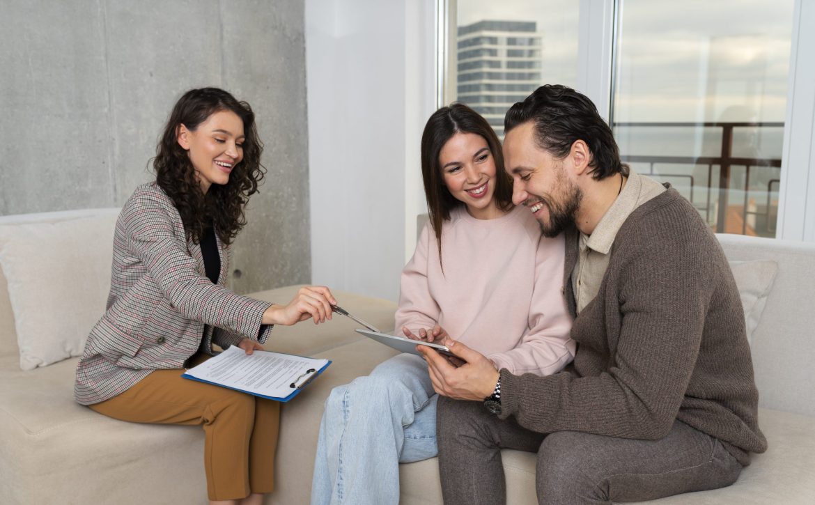 side-view-real-estate-agent-presenting-house